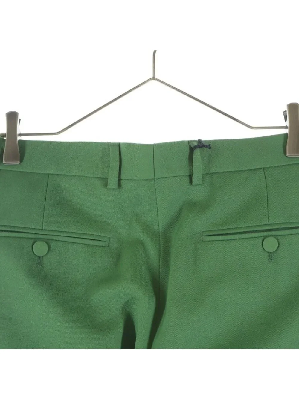 Gucci Pleated Straight Pants Trousers Wool Green